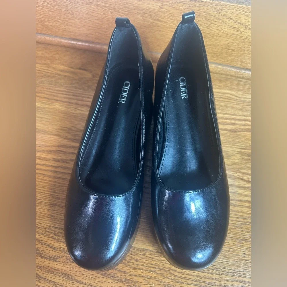 Cider Y2k Platform Chunky Block‎ Heel Black Patent Womens 9.5 Punk Goth